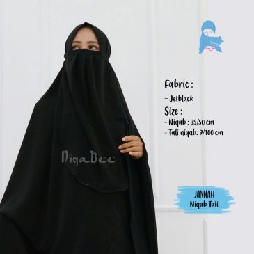 Niqab Tali Jannah Jetblack Leuwitex