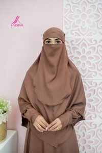 Jual niqab bandana bahan shakila warna coklat termurah