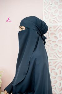Jual niqab bahan shakila warna navy termurah