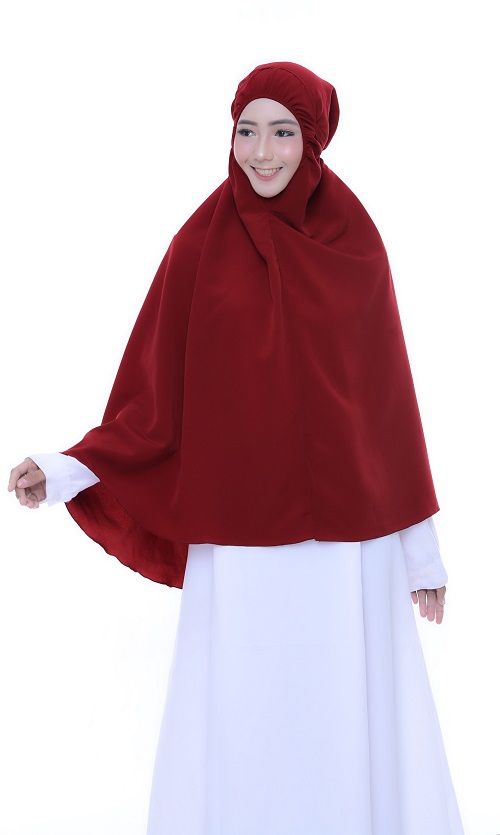 Jual jilbab instan tali talisha warna maron ukuran L