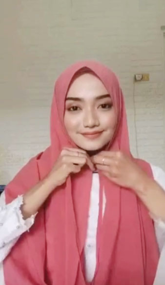 langkah awal tutorial hijab pashmina tali