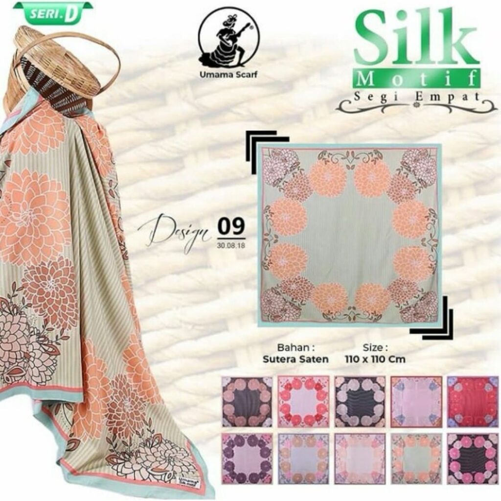 Jilbab Umama Segiempat Silk Motif