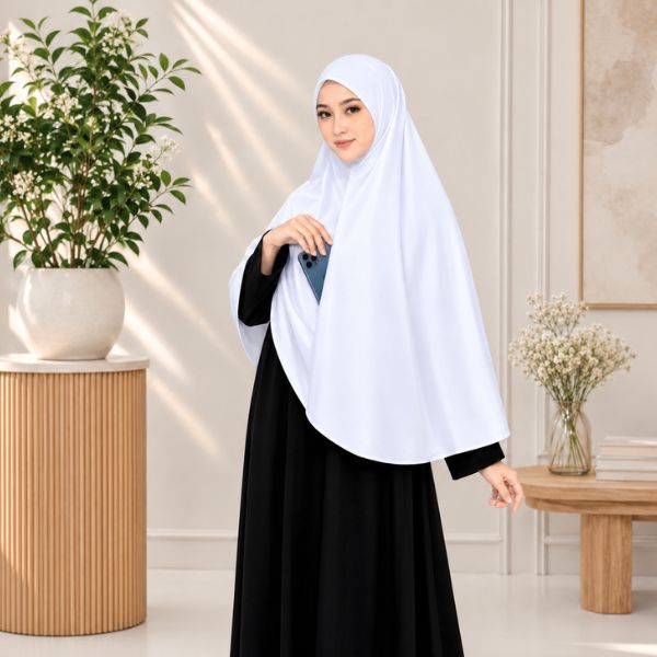 Grosir Hijab Umroh Saku Depan Rayon Viscose