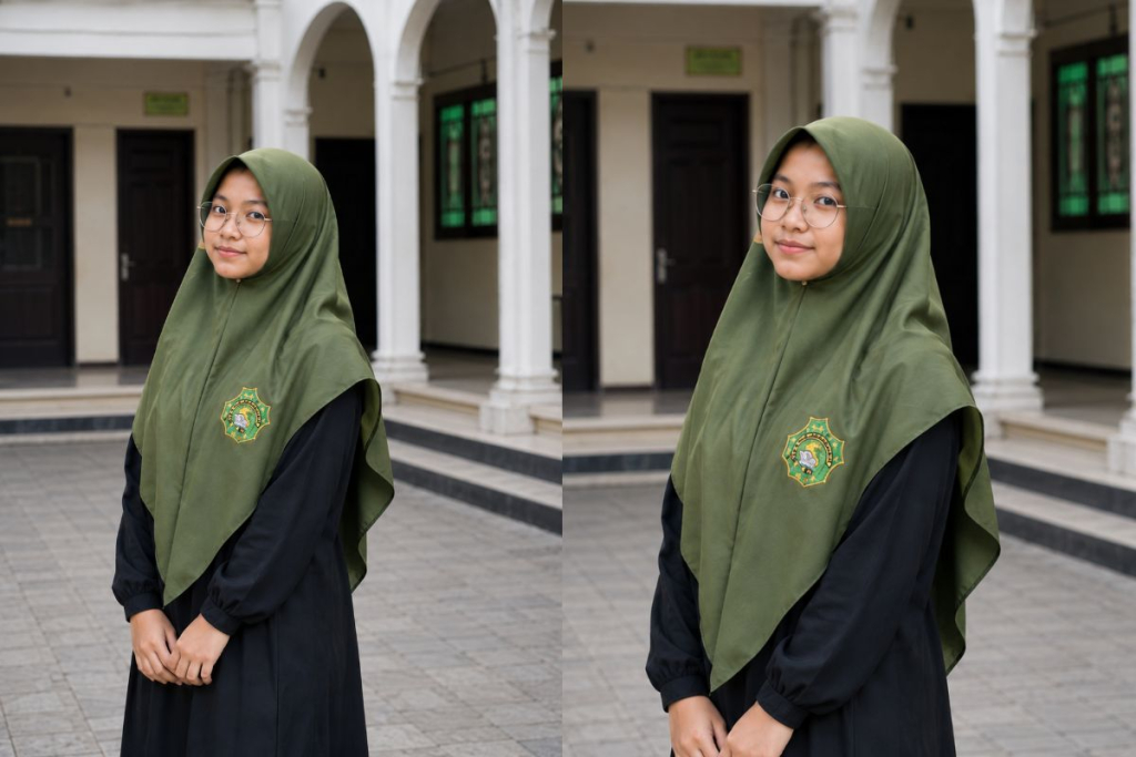 Hijab Pesantren Custom untuk Santriwati HIjab Segiempat