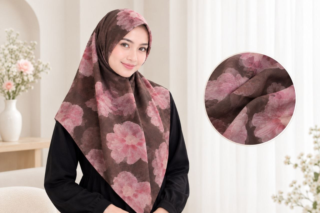 Hijab Segiempat Printing Paris Japan Custom